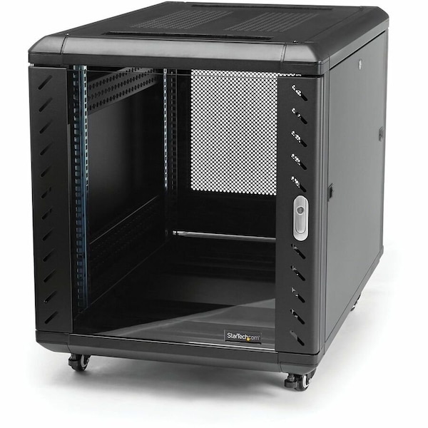 Startech.Com 12U 36in Knock-Down Server Rack Cabinet with Casters RK1236BKF - main