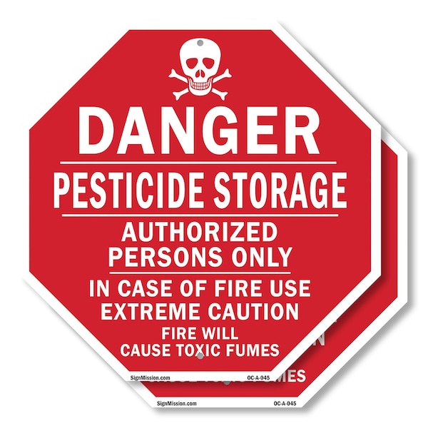 Signmission Danger Pesticide Storage Authorized, 6 inch X 6 inch, Plastic Sign, 2PK OC-P-2PACK-6-45 - main