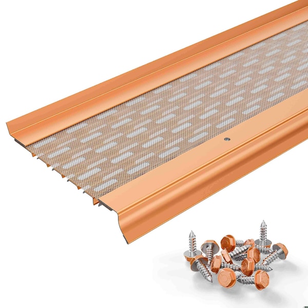 Waterlock Micromesh 6" K-Style & Box Gutters Aluminum/SS Gutter Guard, Copper Tone, 25ft WM-6KS-025-CPT - main