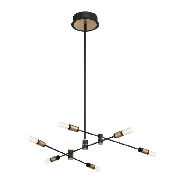 Eurofase Admiral Contemporary LED Chandelier, 1-Light, 2960 Lumens, Soft White/Matte Black/Brass 37050-016 - main