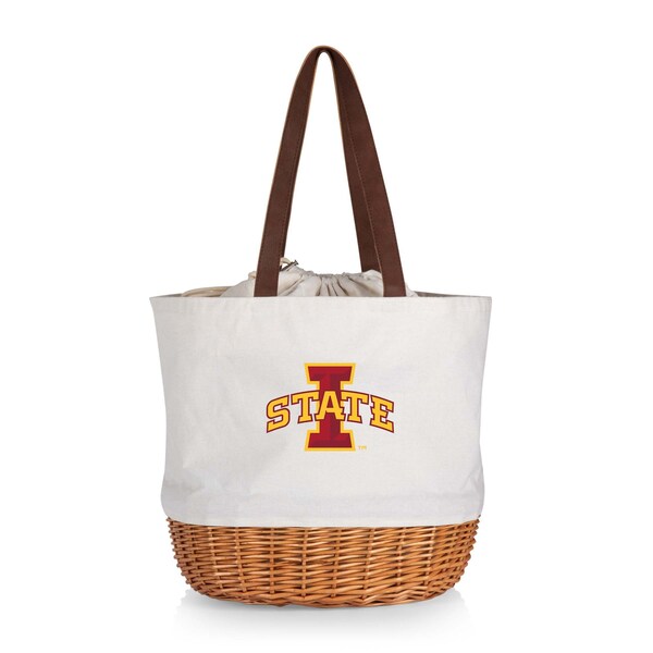 Picnic Time Family Of Brands NCAA Iowa State Cyclones Coronado Canvas and Willow Basket Tote - Picnic Bag 203-00-187-234-0 - main