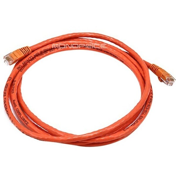 Monoprice 7FT 24AWG CAT6 500MHZ CROSSOVER BARE COPPER ETHERNET NETWORK CABLE - ORANGE 2380 - main