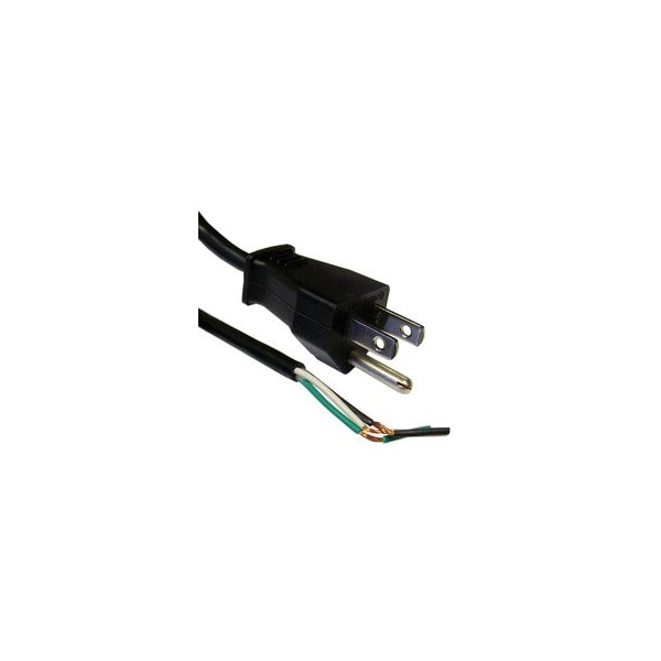 Cable Wholesale NEMA 5-15P to Standard ROJ Power Cord, Black, 18/3 (18AWG 3 Conductor) SVT, 10 Amp / 125 Volt, 10W1-10106 - main