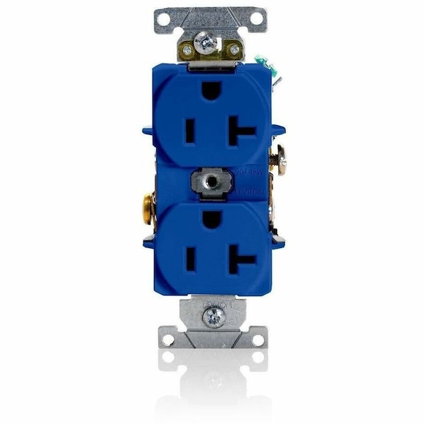 Leviton Industrial Series Heavy Duty Grade Duplex Receptacle, 20 Amp, 125 Volt 5352-BU - main