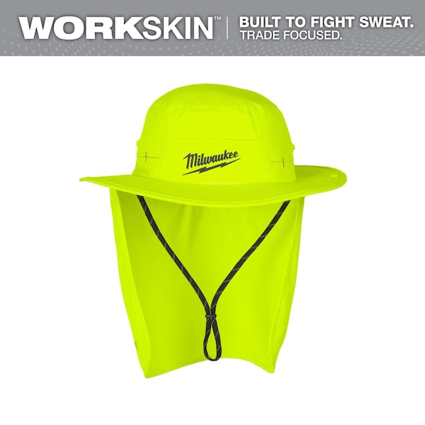 Milwaukee Tool Sun Hat, Yellow, Nylon/Polyester, S/M M770Y-SM - main