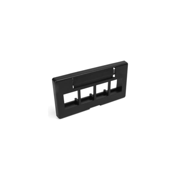 Leviton 4-Port Faceplate Fits Standard, Modular Furniture, Black W/Id Window 49910-SE4 - main