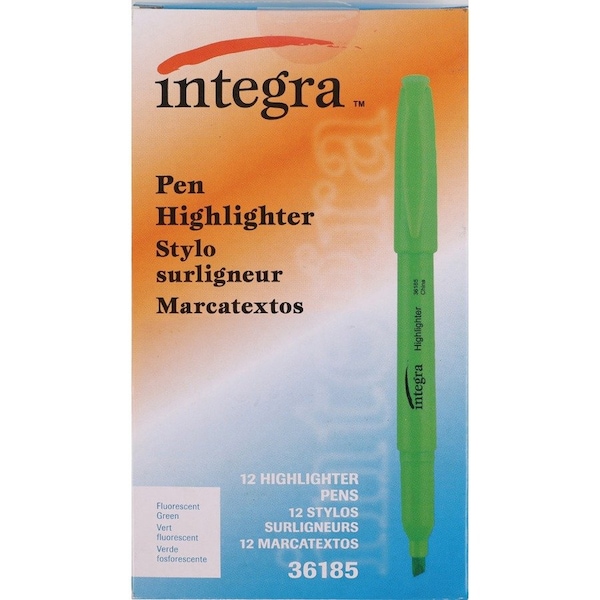 Integra Highlighter, Felt-Tip, Non-Refillable, PK12 ITA36185 - main
