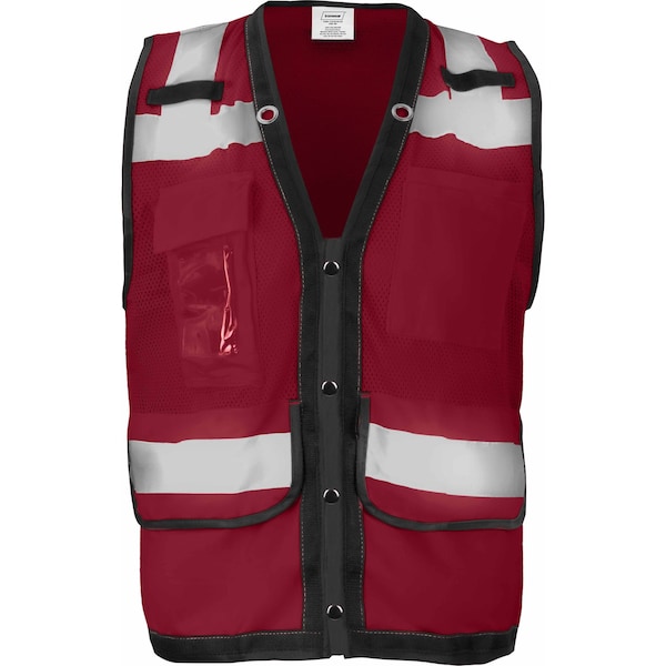 Ironwear Hi-Vis Safety Vest M Class 2 , Snap Button 8 Pockets, ID Window 1279-RS-RD-CID-MD - main