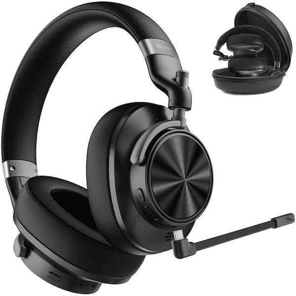 Delton Wireless Active Noise Cancelling Bluetooth Stereo Computer Headphones/Headset, Black M320 - main
