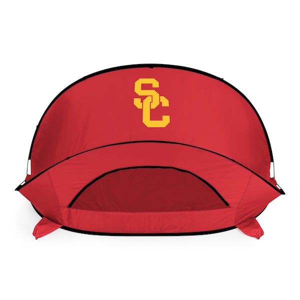 Picnic Time Family Of Brands NCAA USC Trojans Manta Portable Beach Tent - Pop Up Tent - Beach Sun Shelter Pop Up, Red 113-00-100-094-0 - main