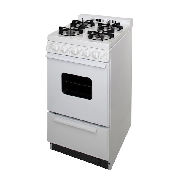 Premier Gas Range, Battery Ignition, Four 9100 BTU Sealed Burners, 20 inW x 37.5 inH x 24.5 inD, White 805732 - main