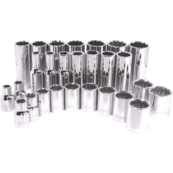 K-Tool International 3/8" Drive, 7mm Metric, Socket, 12 Points, Chrome 3/8" Drive, 7mm, 12Pt KTI-27407 - main
