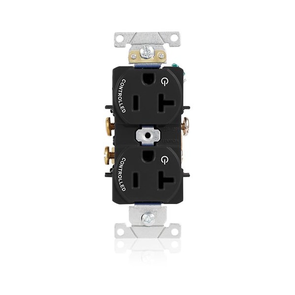 Leviton Duplex Outlet, Black 20A 125V 5362-S2E - main
