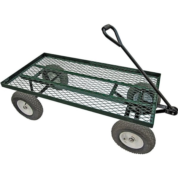 Landscapers Select Garden Cart, 1200 lb, Steel Deck, 4Wheel, 13 in Wheel, Pneumatic Wheel, Green YTL22115 - main