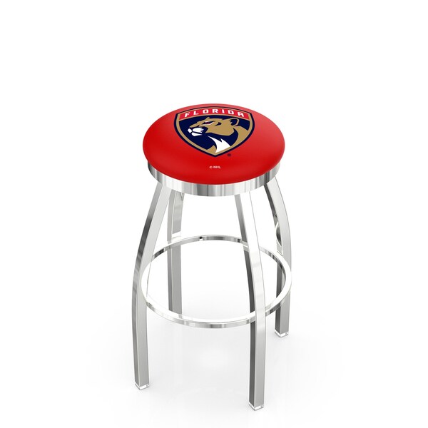 Holland Bar Stool Co 25" Chrome Florida Panthers Swivel Bar Stool, Accent Ring L8C2C25FlaPan - main