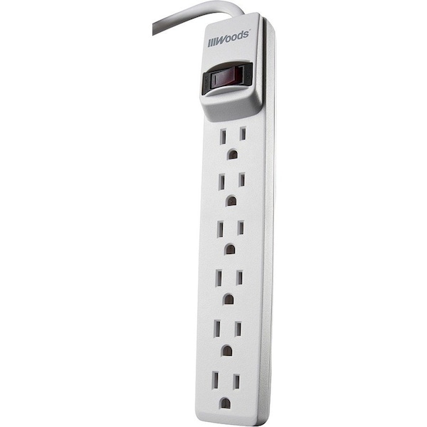 Southwire Outlet Strip, 6 Outlet(s) 6 ft., White 41434 - main