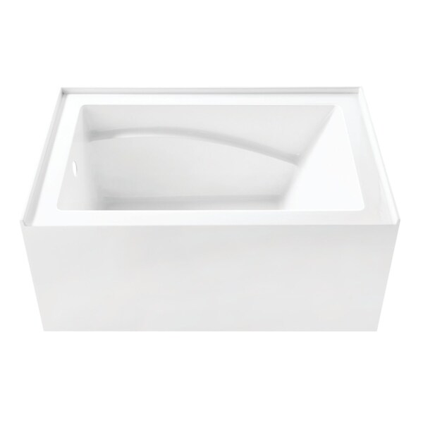 Kingston Brass 48" Acrylic Rectangular 3-Wall Alcove Tub, Left Hand Drain and Anti-Skid Surface, Glossy White VTAM4832L22D - main