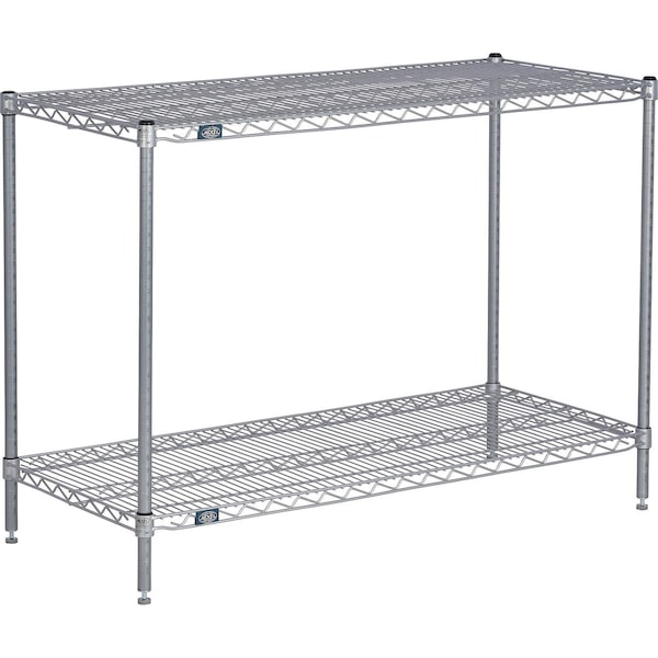 Global Industrial Nexel 2 Shelf, Nexelate Silver Epoxy Wire Shelving Unit, Starter, 54"W x 18"D x 34"H B3151980 - main
