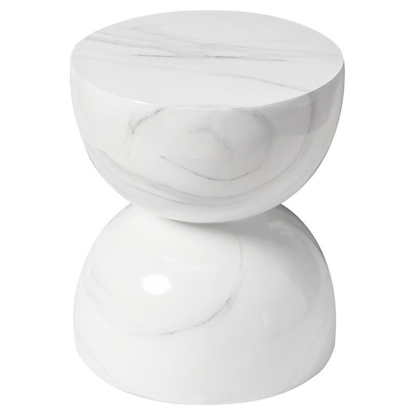 Leisuremod Sage Fiberstone Side Table, Half-Round Hourglass Design, Weatherproof, Fully Assembled SST16MW - main