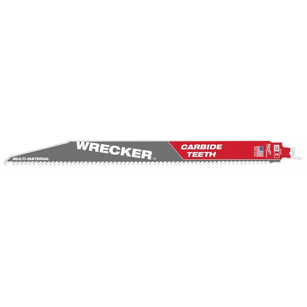 Milwaukee Tool Reciprocating Saw Blade, The Wrecker, 12 in, 6 TPI, Carbide, General Purpose 48-00-5243 - main