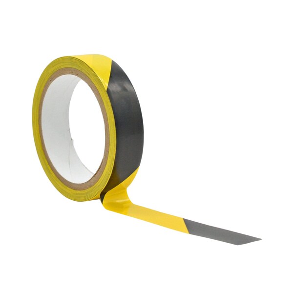 Wod Tape Laminated PVC, Black/Yellow, 1 inch (24mm) W., 9 mil Thickness, 48 PK WOD VSWT189L-PC-01000-48-18-BY - main