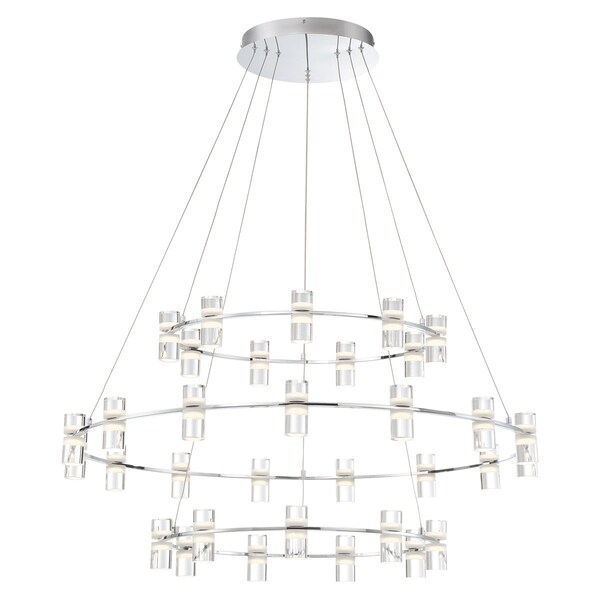 Eurofase Scoppia Contemporary LED Pendant, 1-Light, 1580 Lumens, Clear/Chrome 33726-014 - main
