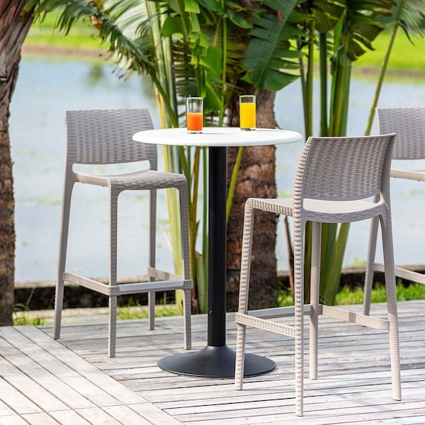 Lagoon Rue Resin Stackable Bar Stool Rattan Style with Aluminum Footrest, 2PK 7036G6-BSLGS - main