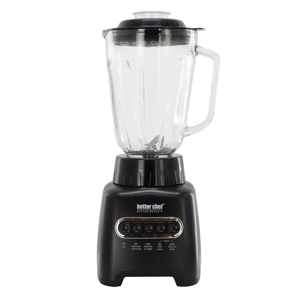 Better Chef 6 Cup 500-Watt Glass Jar 12 Preset Function Blender in Black 750124777M - main