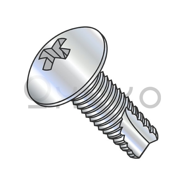 Oxoxo 6-32X3/8 Phillips Full Contour Truss Thread Cutting Screw Type 23 Fully Threaded ZincBake, 10000PK 409723 - main