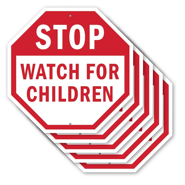 Signmission Stop Watch For Children, 10 inch X 10 inch, Aluminum Metal Signs, 5PK OC-A-5Pack-10-36 - main