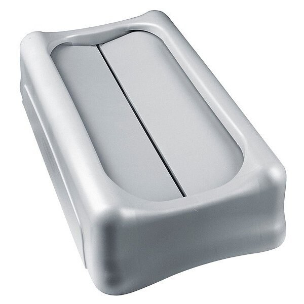 Rubbermaid Commercial Slim Jim(R) 23 gal Trash Can Lid, Swing Gray, Resin, 1 Openings 11 1/4 in W/Dia FG267360GRAY - main