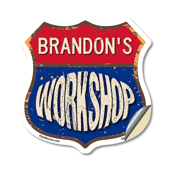 Signmission Brandon's Workshop, 18 Inch X 18 Inch, Vinyl Decal SHI-D-18-489-BRANDON - main