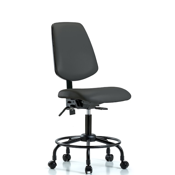 Blue Ridge Ergonomics Desk Chair No Arms, 21" to 26" Height, Vinyl, Charcoal BR-VDHCH-MB-RT-T0-A0-RC-8605 - main