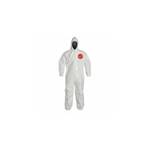 Dupont Tychem 4000 Coverall, Bound Seams, Attached Hood, Elastic Wrist and Ankles, Zipper Front, Storm, 12PK 251-SL127B-3XL - main