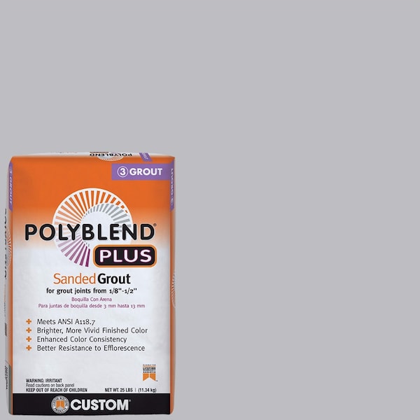 Custom Building Products Polyblend Plus Indoor and Outdoor Platinum Sanded Grout 25 lb PBPG11525 - main