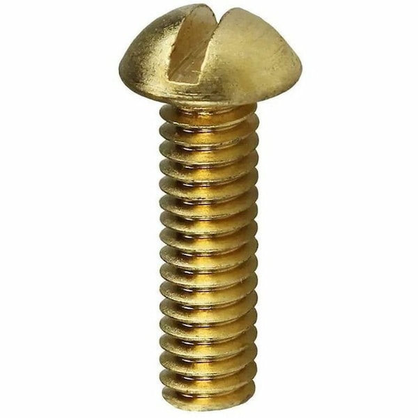 Dottie 1/4"-20 x 1/2 in Slotted Round Machine Screw, Solid Brass, 100 PK RMB1412 - main