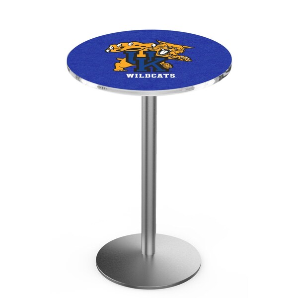 Holland Bar Stool Co 36" Stainless Steel Kentucky "Wildcat" Pub Table, 36" dia. Top L214S3636UKYCat - main