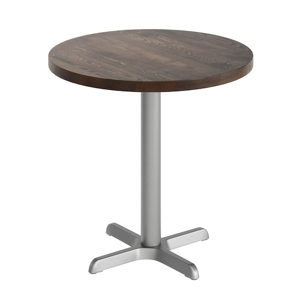 Flash Furniture Bennett 30 in Round Solid Wood Indoor Tabletop in Dark Brown with 22 in x 22 in Table Height GSF-RD30-DKBRN-T2222S-GG - main