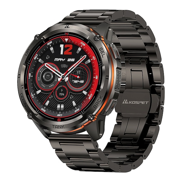 Kospet TANK T3 Ultra 2 1.43-In. AMOLED GPS Smartwatch with Stainless Steel Band Black P-TUS002-B - main