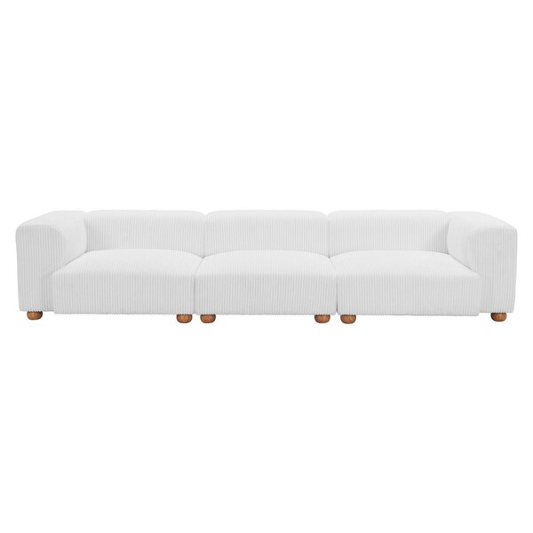 Homeroots 150" White Fabric Sofa 574005 - main