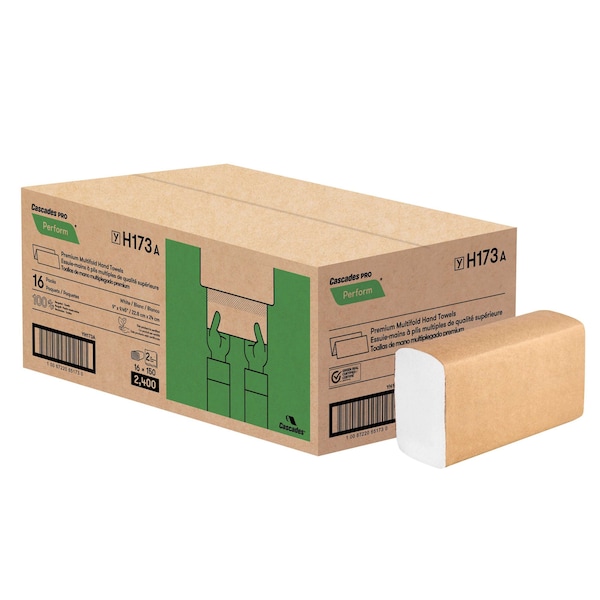 Cascades Pro Multifold Paper Towels White 150 s, PK16 H173 - main
