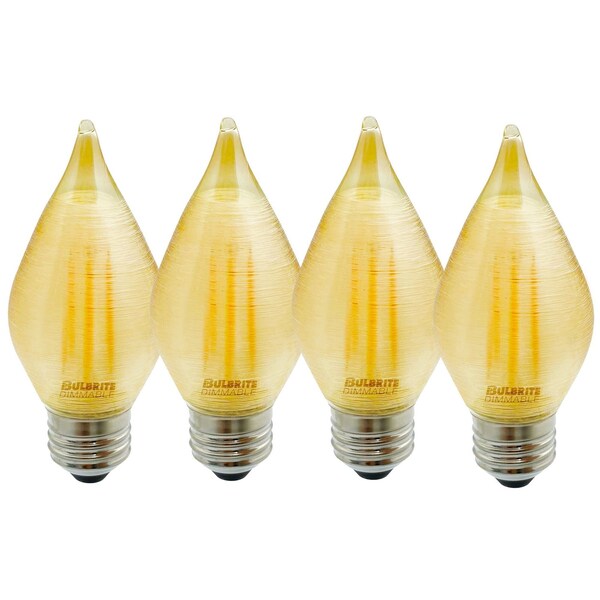 Bulbrite Spunlite 4w Dimm C15 LED Filament Lght Bulb Medium (E26) Base - 2100K (Amber Lght), 250 Lumens, 4PK 862788 - main