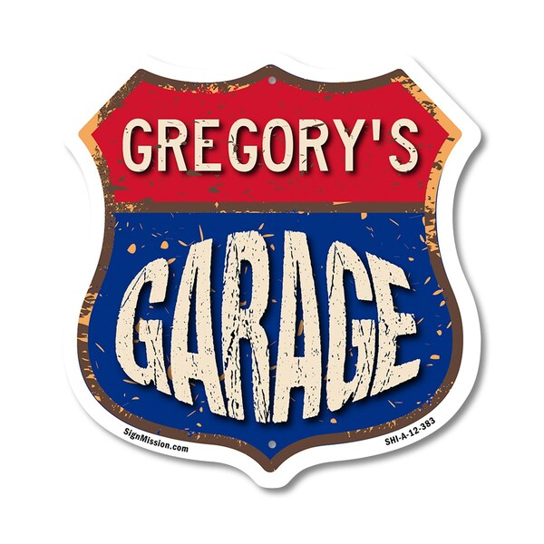 Signmission Gregory's Garage, 12 Inch X 12 Inch, Aluminum Metal Sign SHI-A-12-383-GREGORY - main