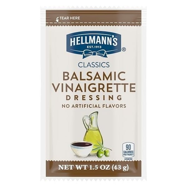 Hellmanns Classics Balsamic Vinaigrette Salad Dressing Portion Control Sachets, 1.5 ounce, 102PK 67531 - main