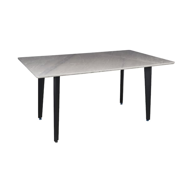 Homeroots 63" Gray Stone and Metal Dining Table 558161 - main