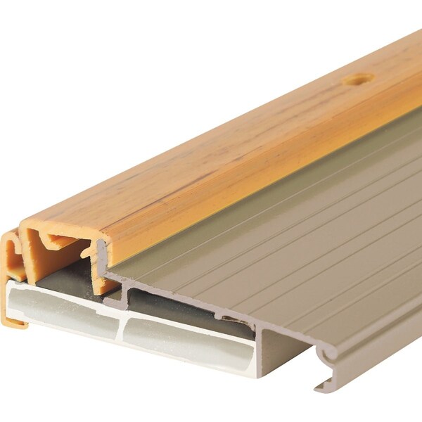 M-D Building Products Building Products 4-9/16'' x 1-3/8'' x 36'' Satin Nickel Adjustable Aluminum Thermal Break Threshold 49008 - main