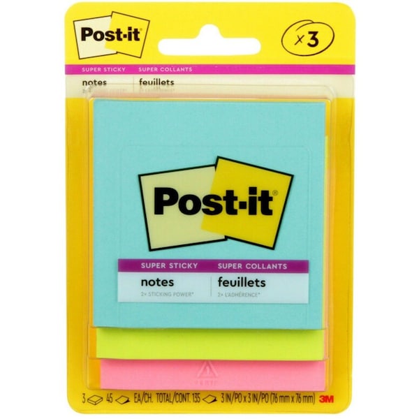 Post-It Marrakesh Super Sticky Note, Neon, 45-Sheet 3321-SSAN - main
