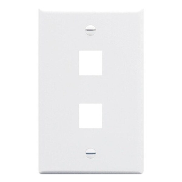 Icc Single-Gang Flush Mount Faceplate, 2-Port, White IC107F02WH - main