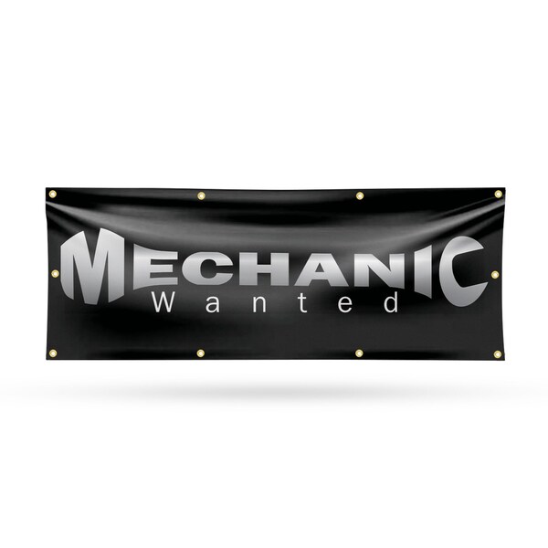 Signmission Mechanic Wanted, 36 Inch x 96 Inch, Vinyl Banner B-96-30733 - main