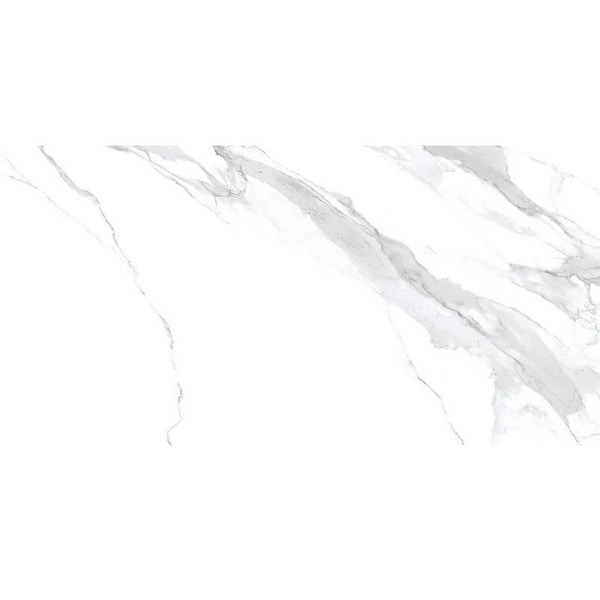 Apollo Tile 23.6in x 47.2in Polished Statuary White Porcelain Wall and Floor Tile 15.5 sq ft/case, 2PK AR88STALE2448 - main